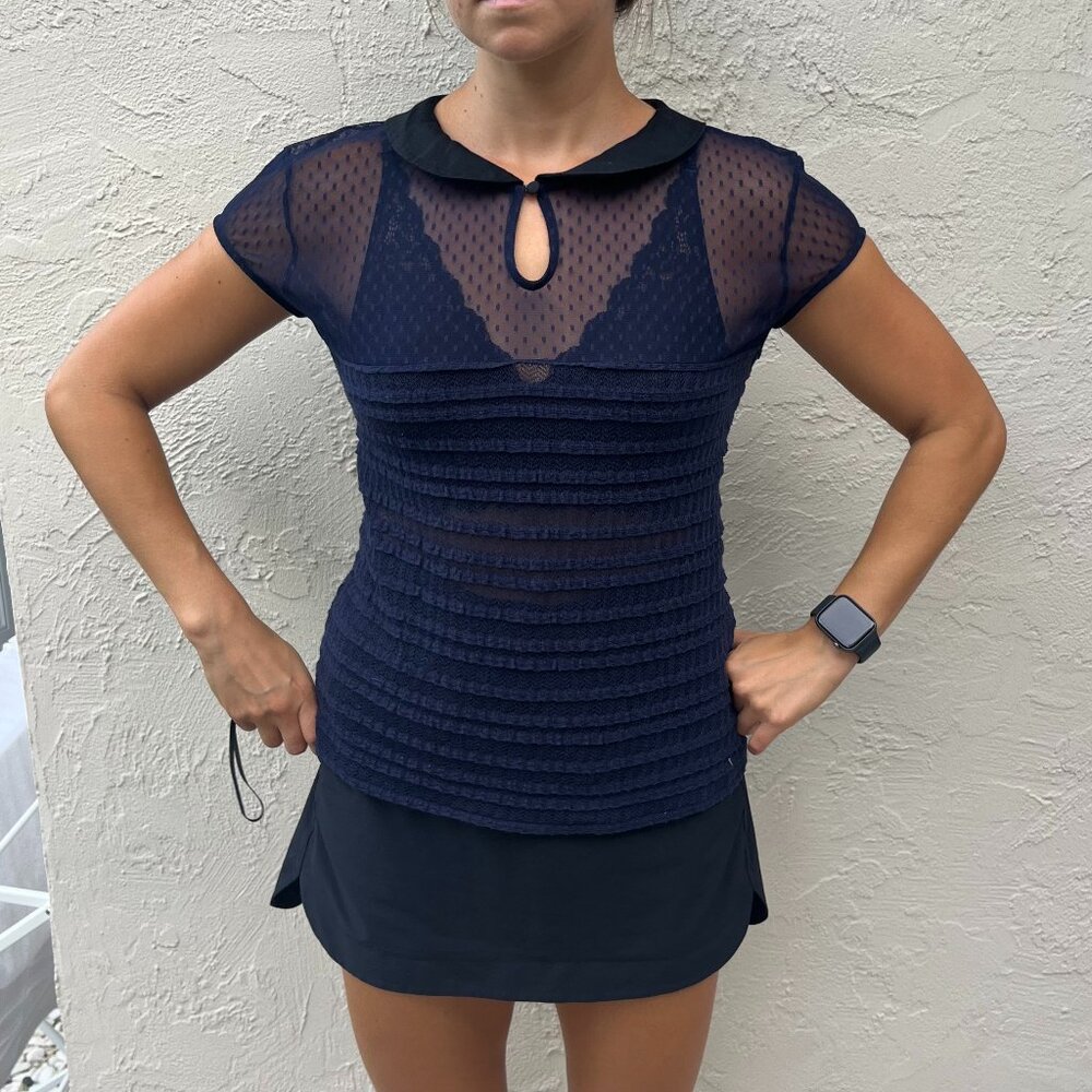 Free People navy blue blouse